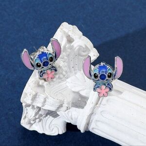 Disney Lilo & Stitch Cute Cartoon Floral Stud Earrings For Women & Girls…